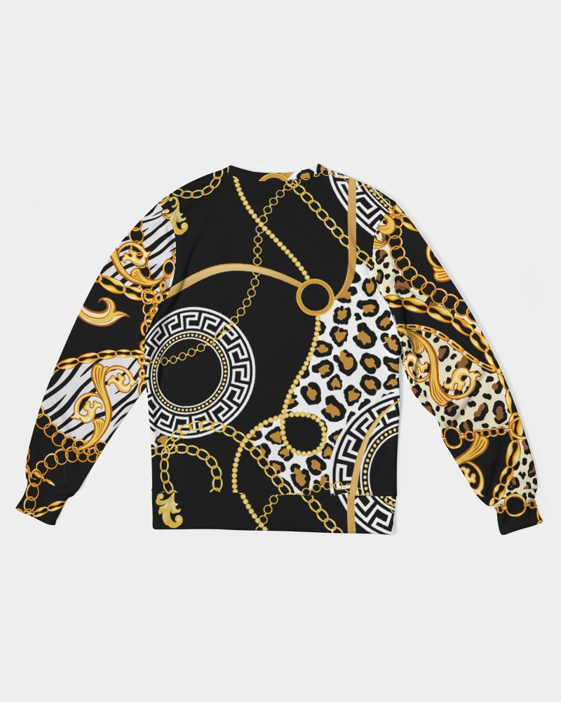 Mix Multi Prints Men's Classic French Terry Crewneck Pullover