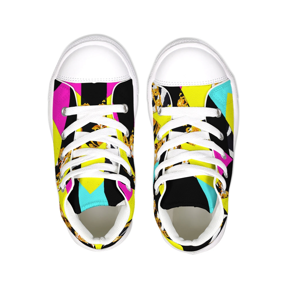 Neon Chain Dripp Kids Hightop Canvas Shoe - The Dripp VIP