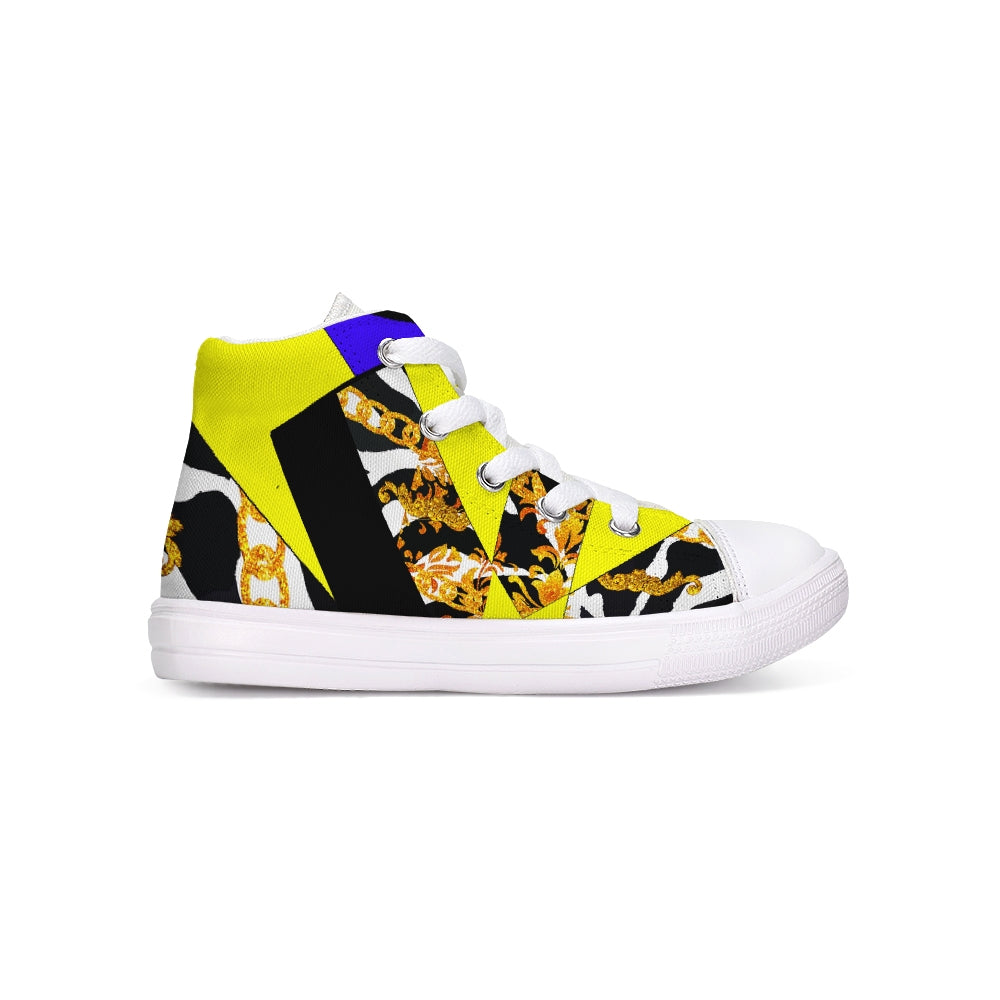 Neon Chain Dripp Kids Hightop Canvas Shoe - The Dripp VIP