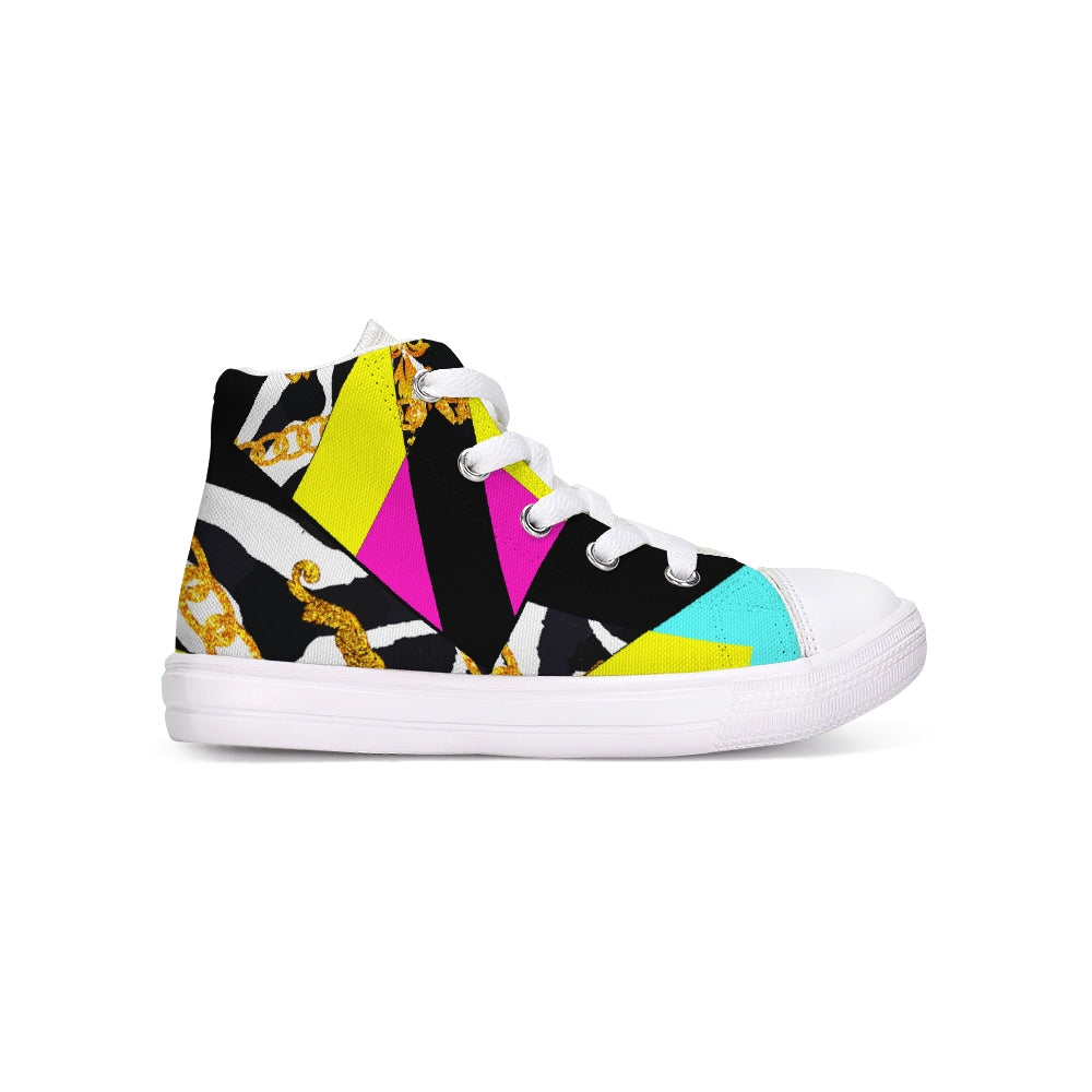 Neon Chain Dripp Kids Hightop Canvas Shoe - The Dripp VIP
