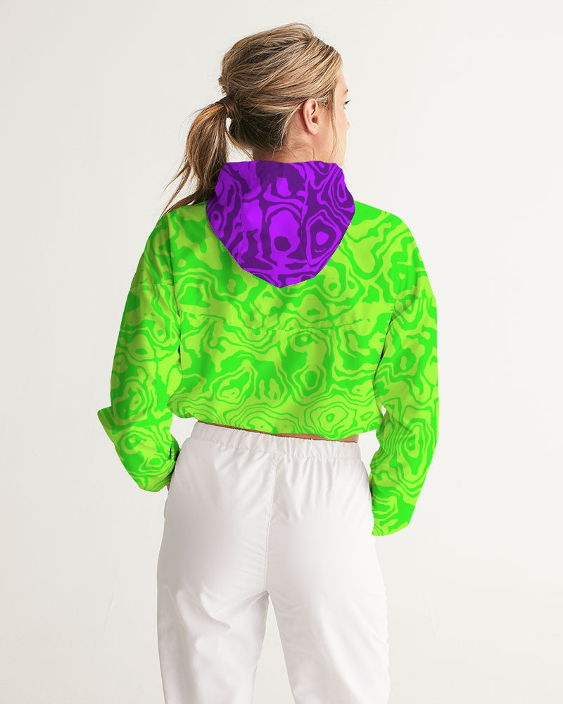 Green Apple Slush Women's Cropped Windbreaker