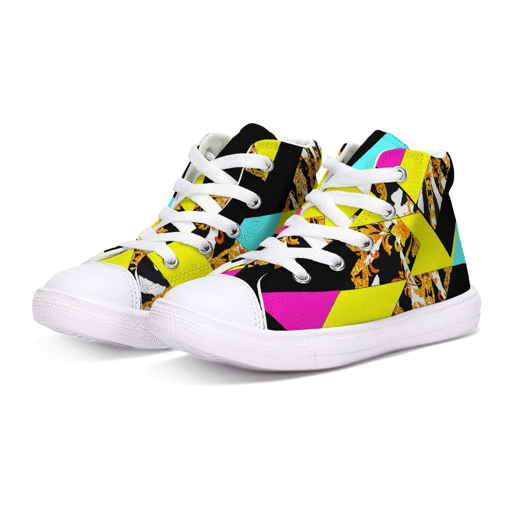 Neon Chain Dripp Kids Hightop Canvas Shoe - The Dripp VIP