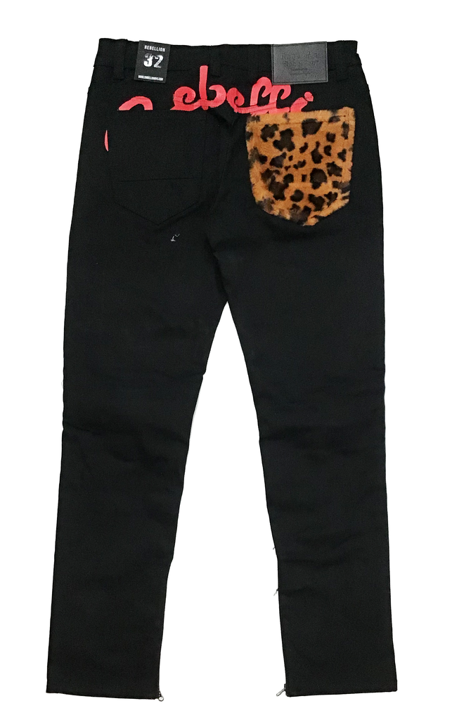 RAGE OF REBELION Leopard Patch Jeans - The Dripp VIP