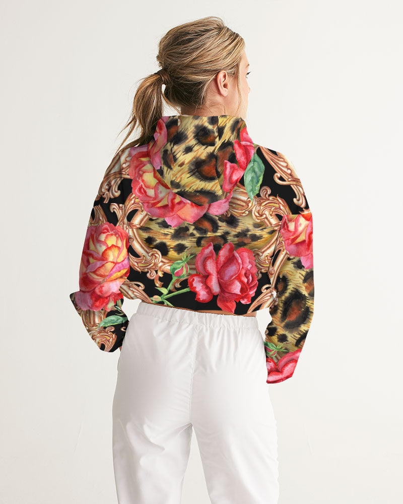 Multi Chain Print Mix Women's Cropped Windbreaker