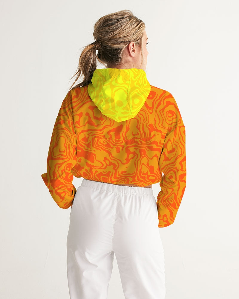 Orange Slush Women's Cropped Windbreaker