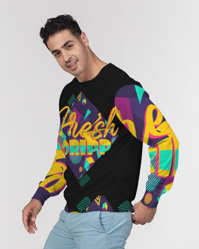 Fresh Dripp Men's All-Over Print Classic French Terry Crewneck Pullover