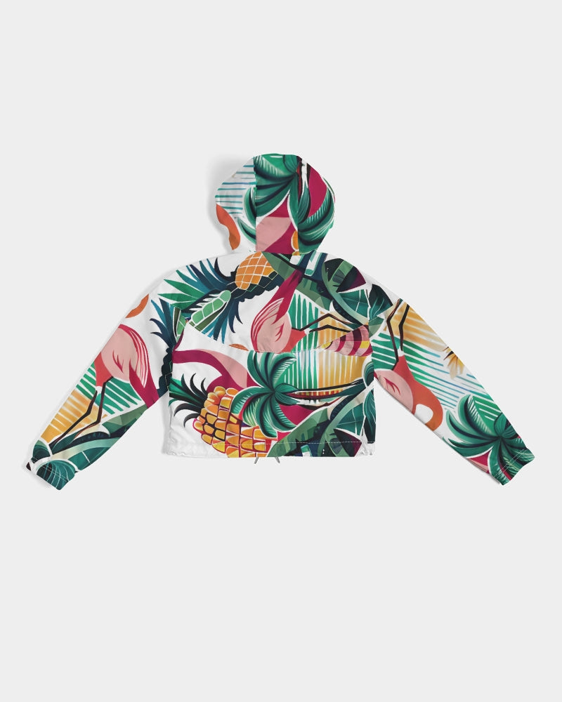 Tropical Paradise Women's Cropped Windbreaker