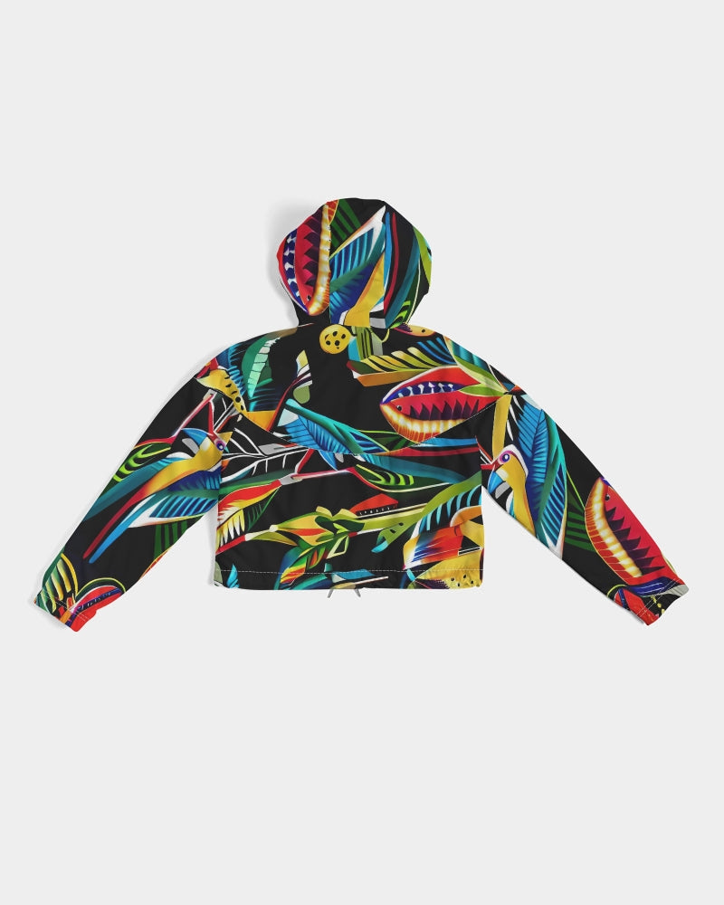 Tropical Dripp Women's Cropped Windbreaker