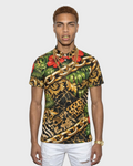 Urban Jungle Men's All-Over Print Slim Fit Short Sleeve Polo