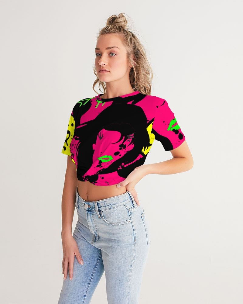 Trap Girl Twist-Front Cropped Tee