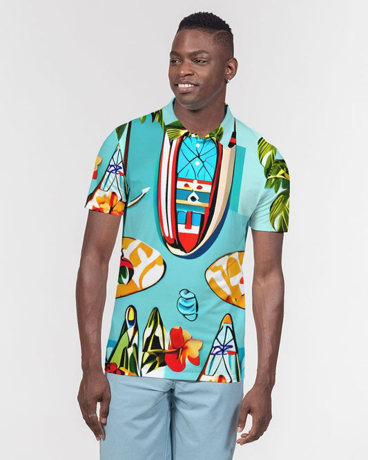 Beach Life Men's Slim Fit Short Sleeve Polo