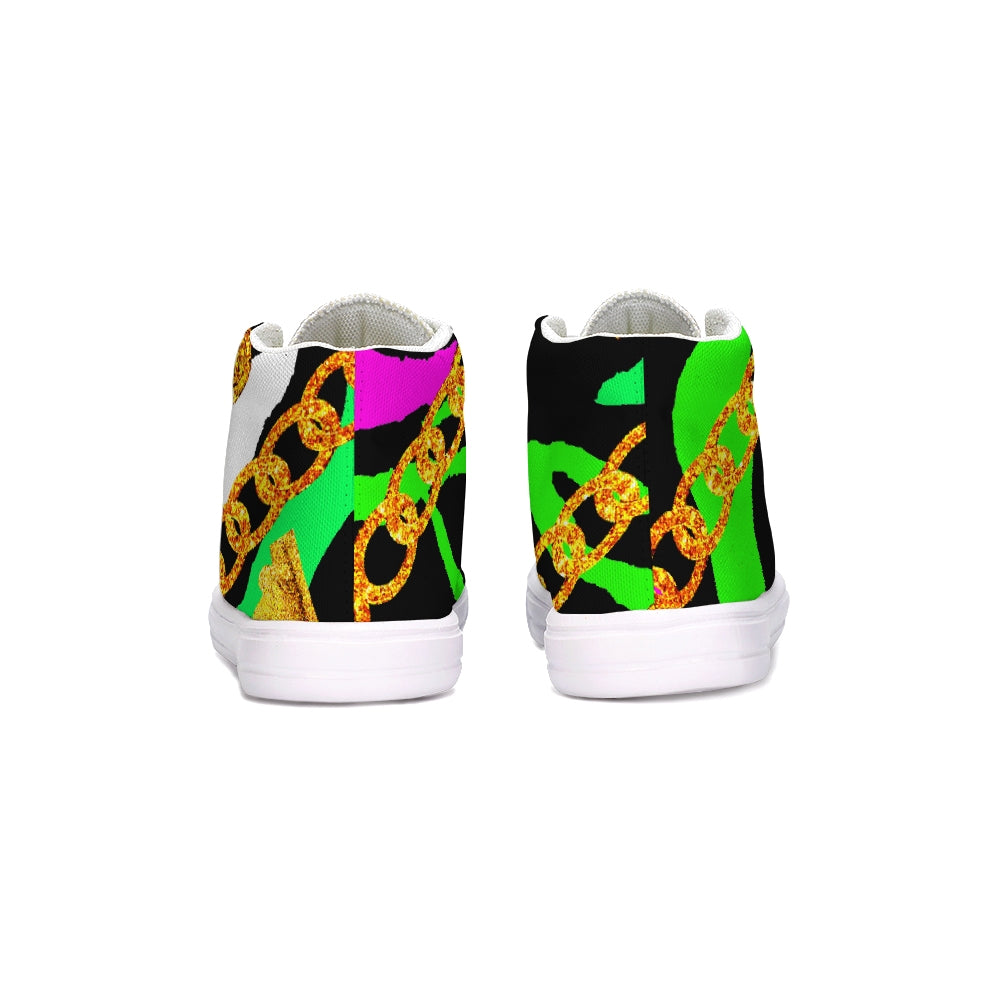 Neon Chain Dripp Kids Hightop Canvas Shoe - The Dripp VIP