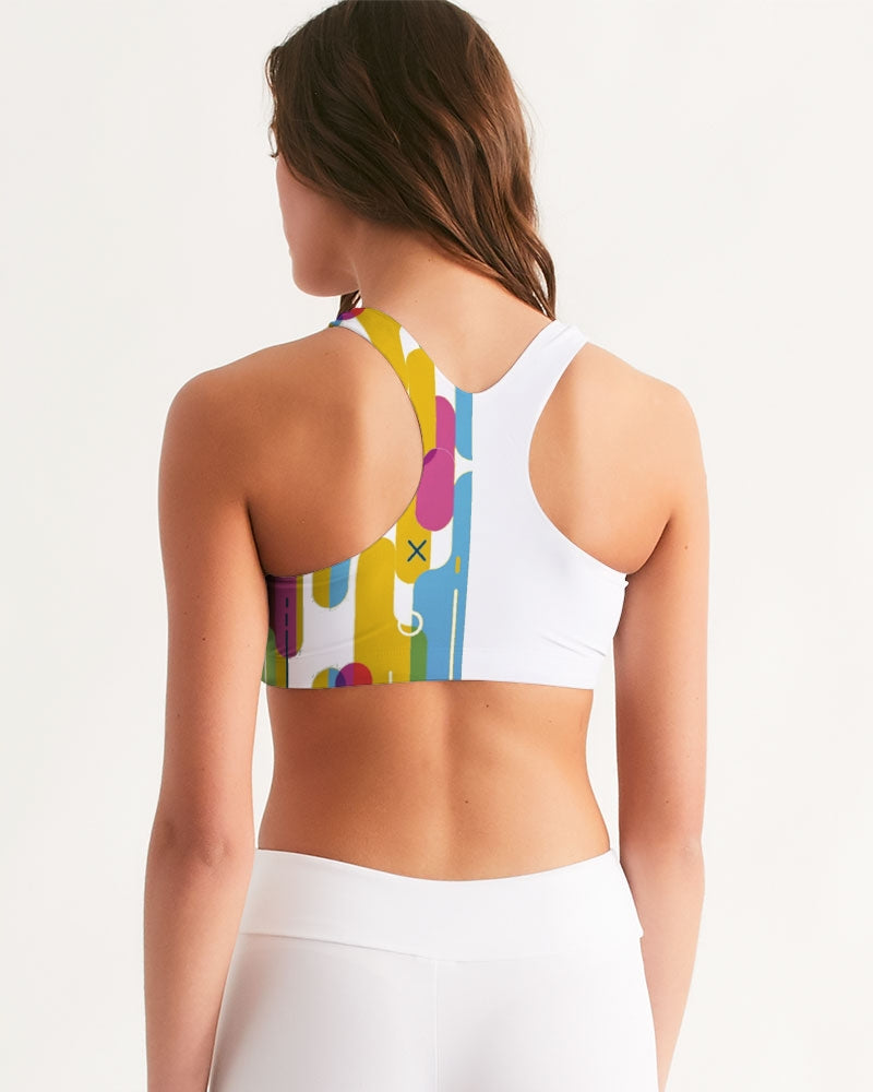 Color Block Retro Splash Women's Seamless Sports Bra - The Dripp VIP