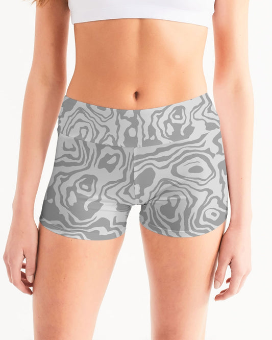 Mystery Slush  Women's Mid-Rise Yoga Shorts