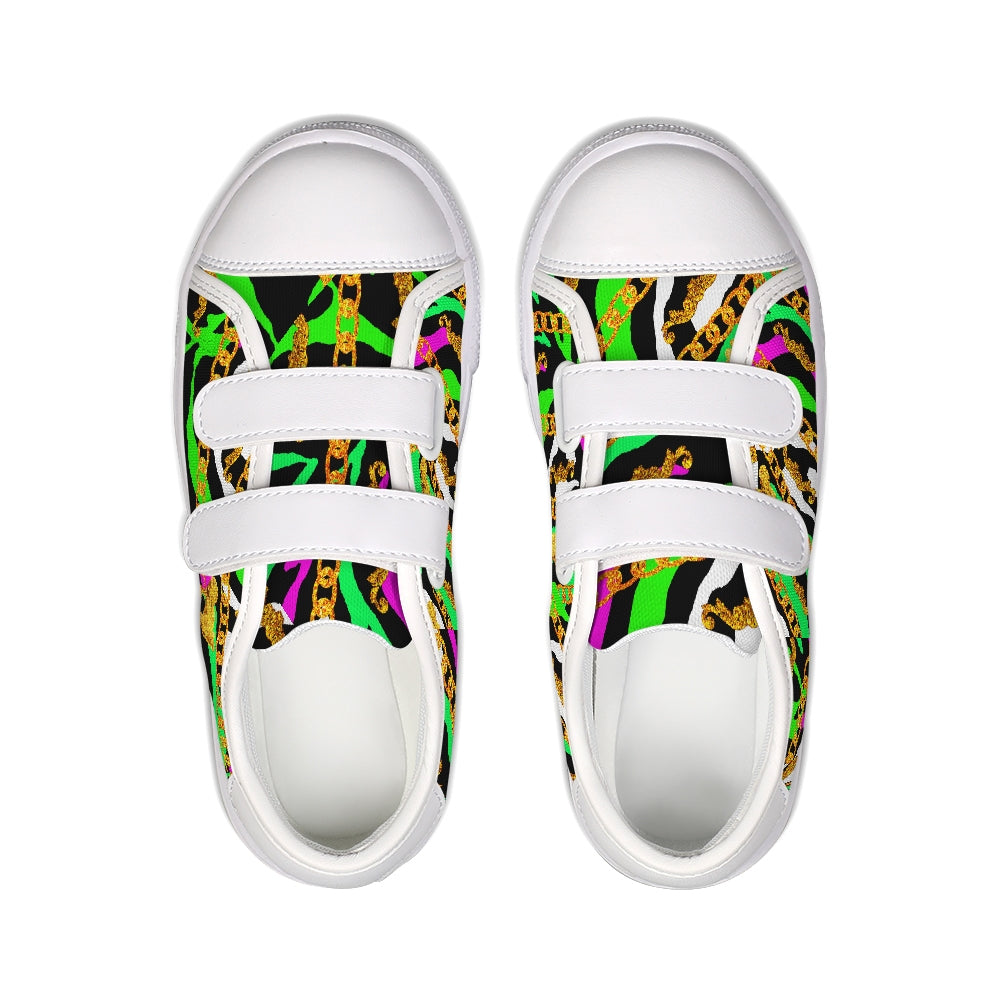 Neon Chain Dripp Kids Velcro Sneaker - The Dripp VIP