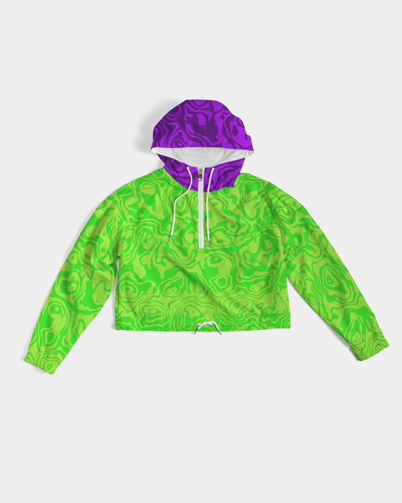 Green Apple Slush Women's Cropped Windbreaker
