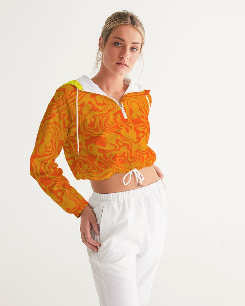 Orange Slush Women's Cropped Windbreaker