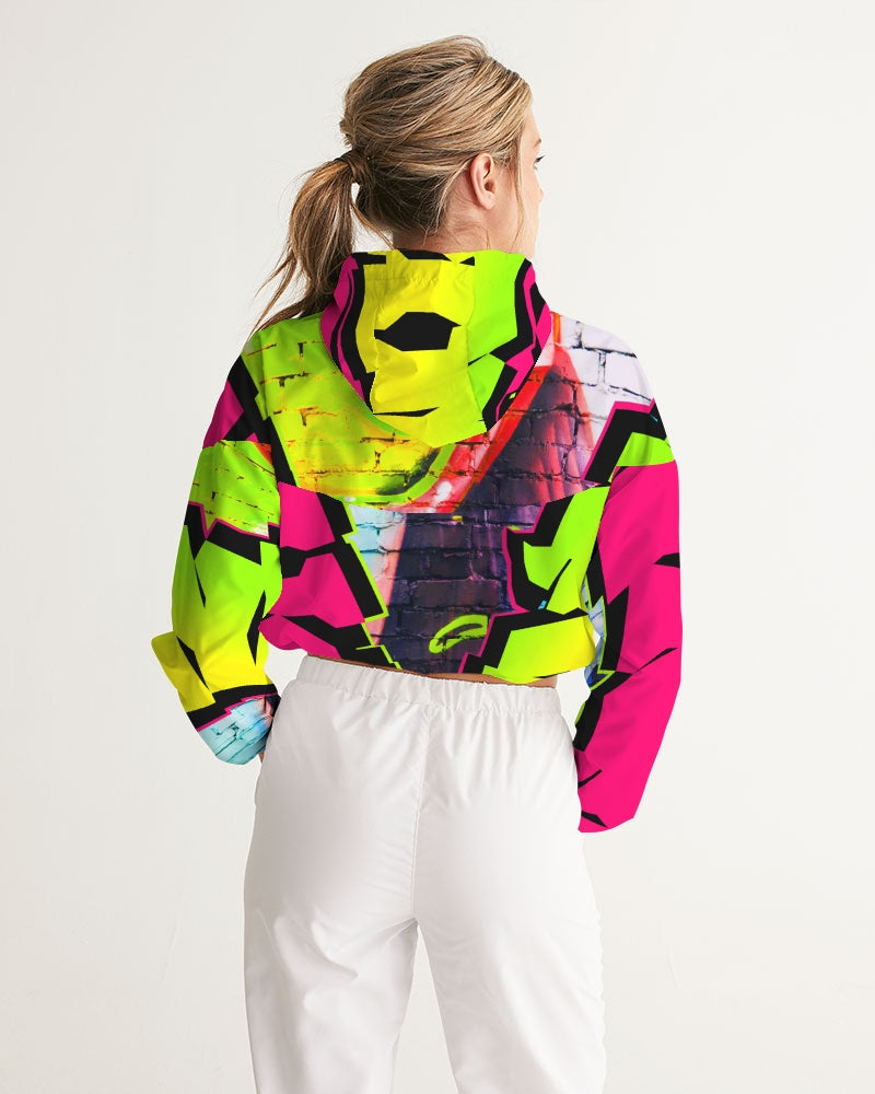 Graffiti Dripp Women's Cropped Windbreaker - The Dripp VIP