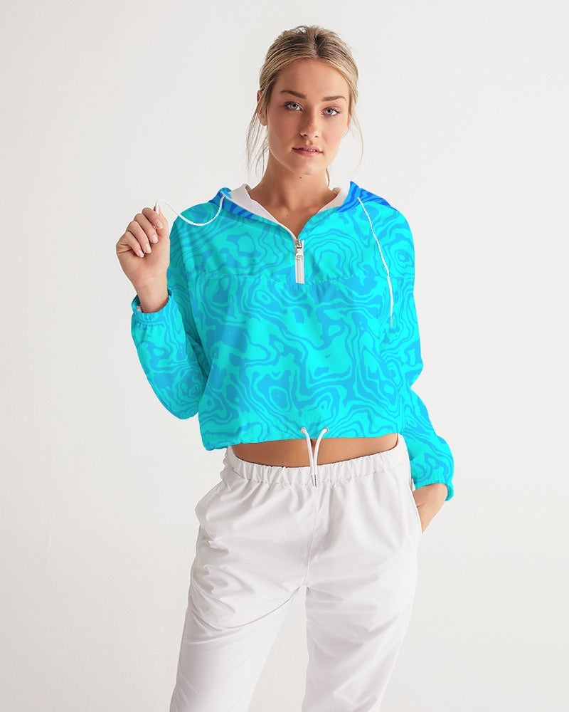 Blue Raspberry Slush Women's Cropped Windbreaker