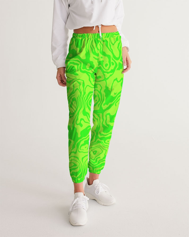 Fresh Retro Print Lime Women's Track Pants - The Dripp VIP