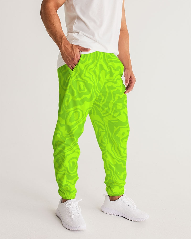 Fresh Retro Print Green Men's Track Pants - The Dripp VIP