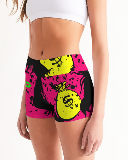 Trap Girl Women's Mid-Rise Yoga Shorts - The Dripp VIP