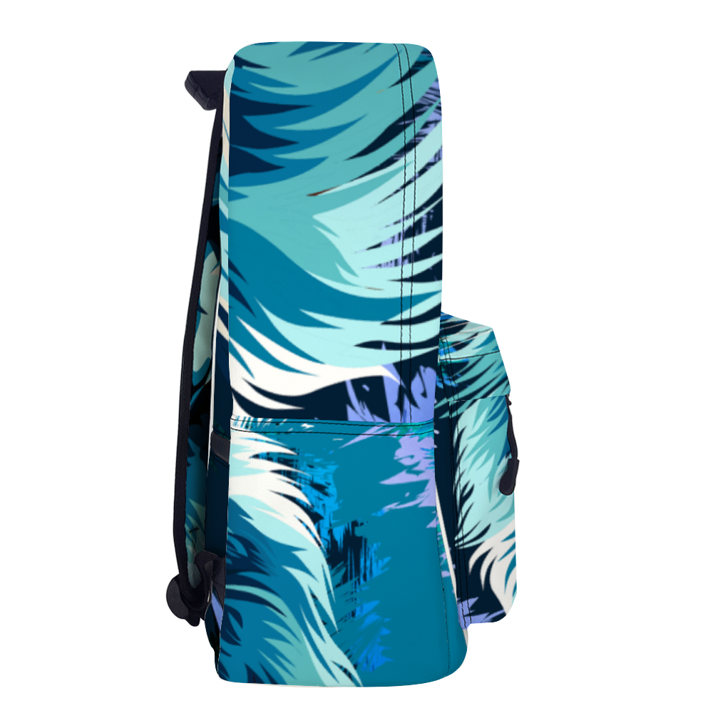Abstract Lion Leather Travel Backpack
