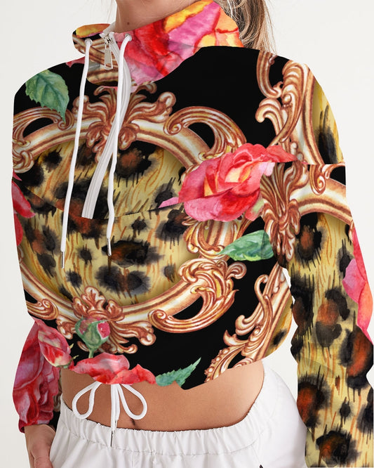 Multi Chain Print Mix Women's Cropped Windbreaker