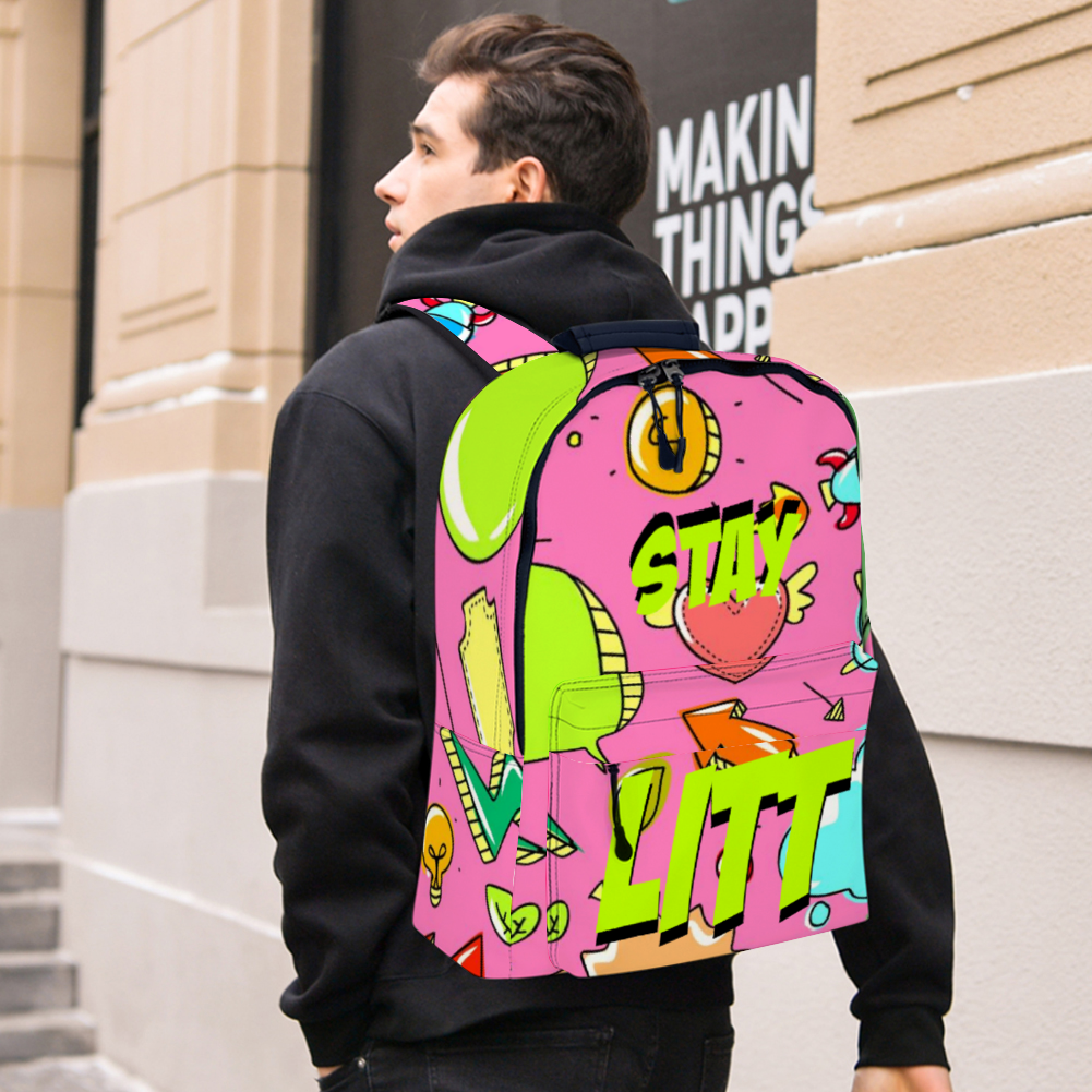 Pink Stay Litt Leather Backpack