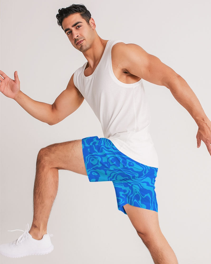 Fresh Retro Print Green Men's Jogger Shorts - The Dripp VIP
