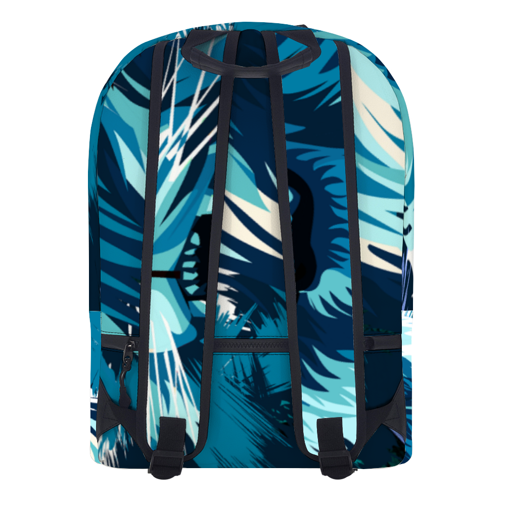 Abstract Lion Leather Travel Backpack
