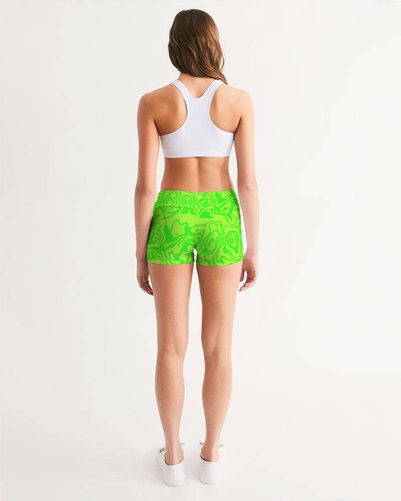 Green Apple Slush Women's Mid-Rise Yoga Shorts