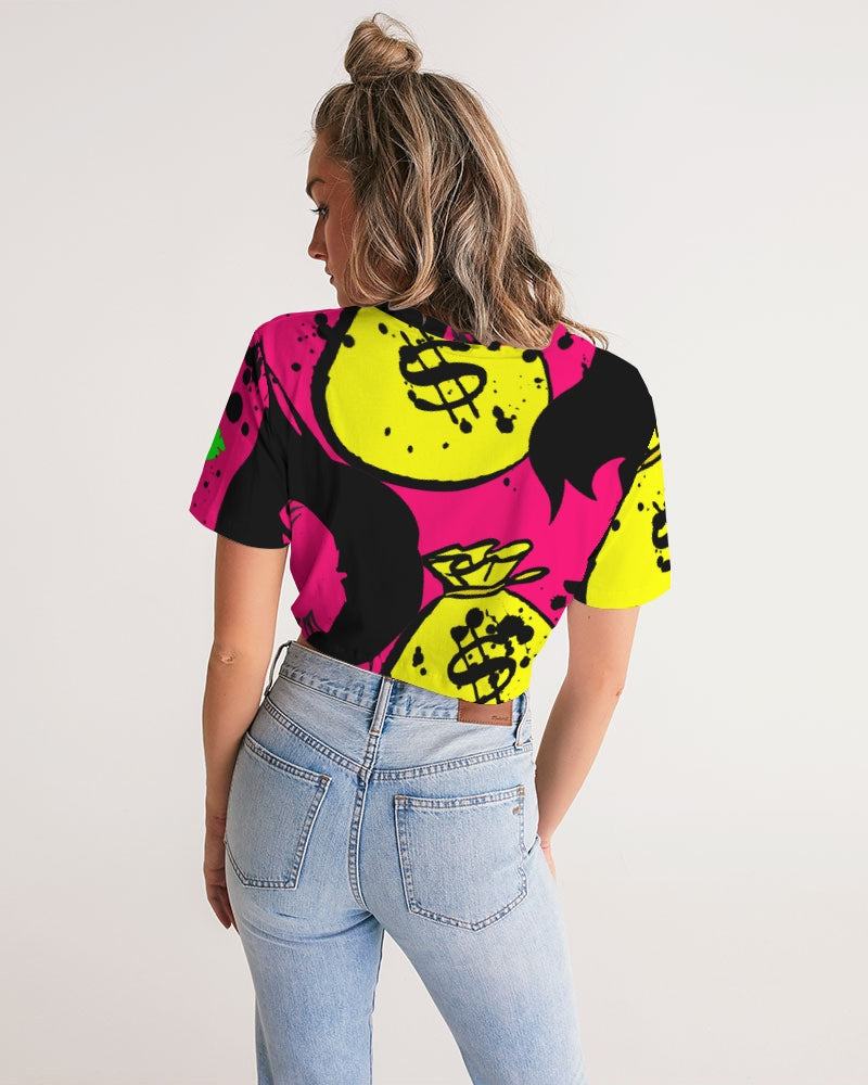 Trap Girl Twist-Front Cropped Tee - The Dripp VIP