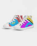 Color Block Retro Splash Kids Hightop Canvas Shoe