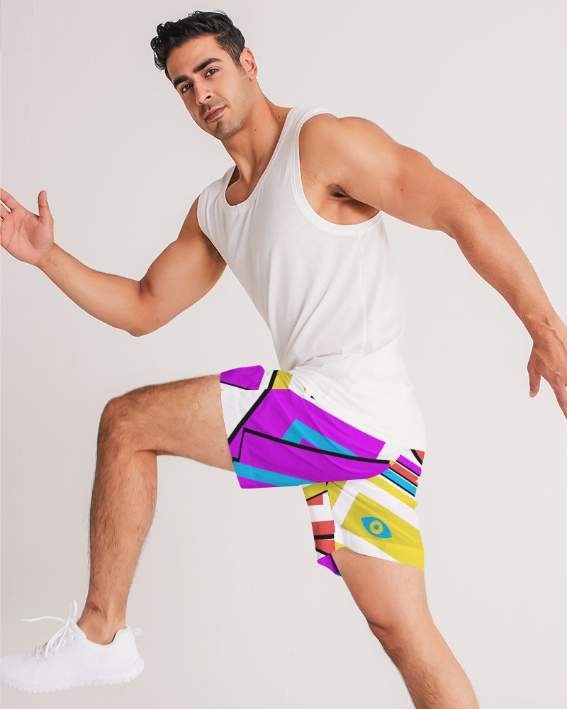 Fresh Dripp Men's Retro Splash Jogger Shorts