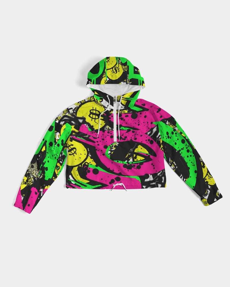 Trap Money Women's Cropped Windbreaker - The Dripp VIP