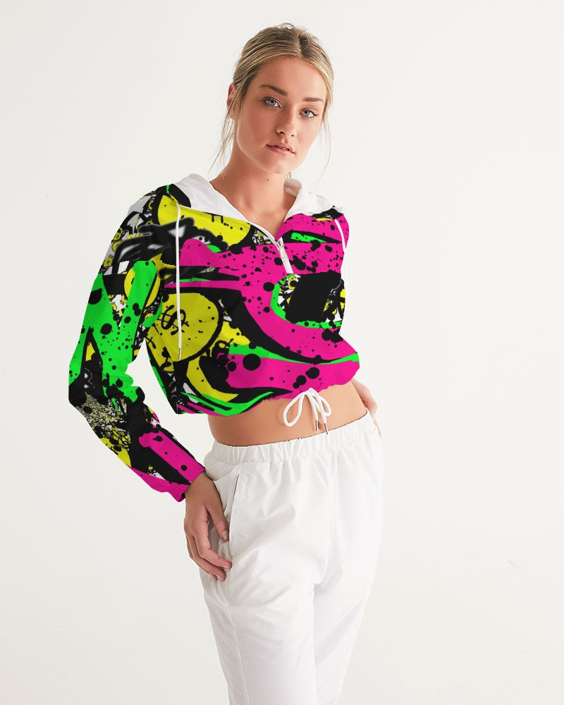 Trap Money Women's Cropped Windbreaker - The Dripp VIP