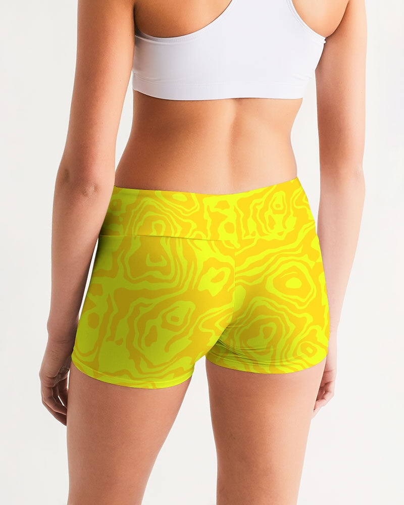 Lemonade Slush Women's Mid-Rise Yoga Shorts