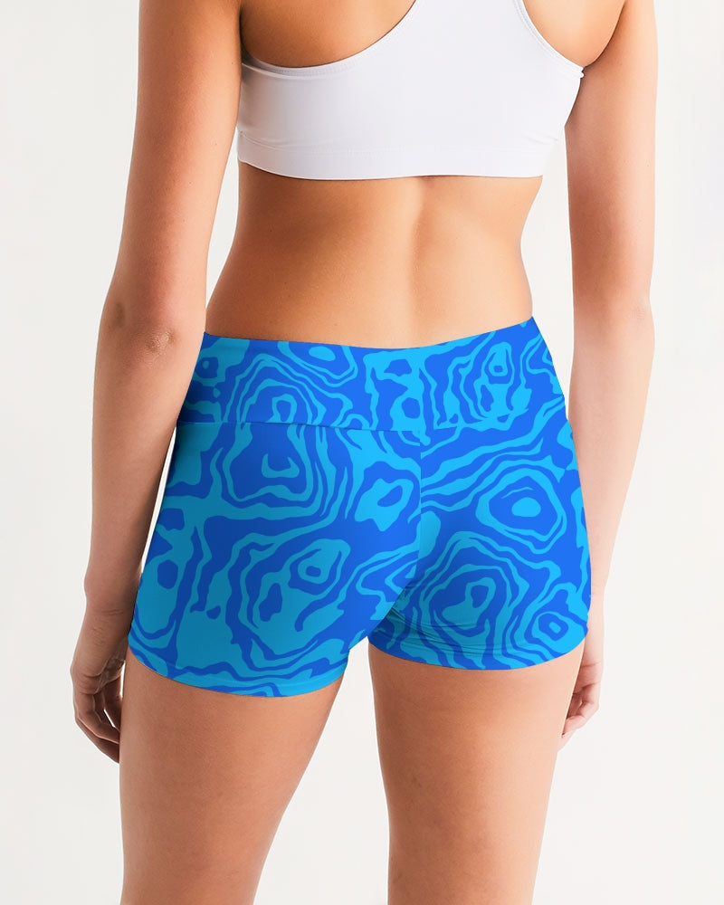 Blueberry Slush Women's Mid-Rise Yoga Shorts