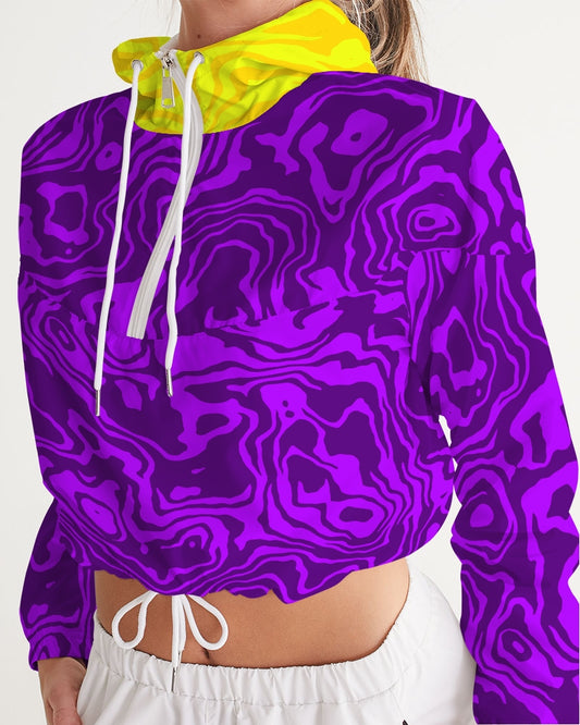 Grape Slush Women's Cropped Windbreaker