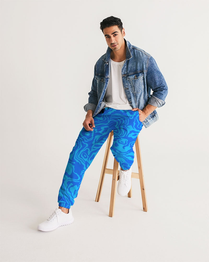 Fresh Retro Print Blue Men's Track Pants - The Dripp VIP