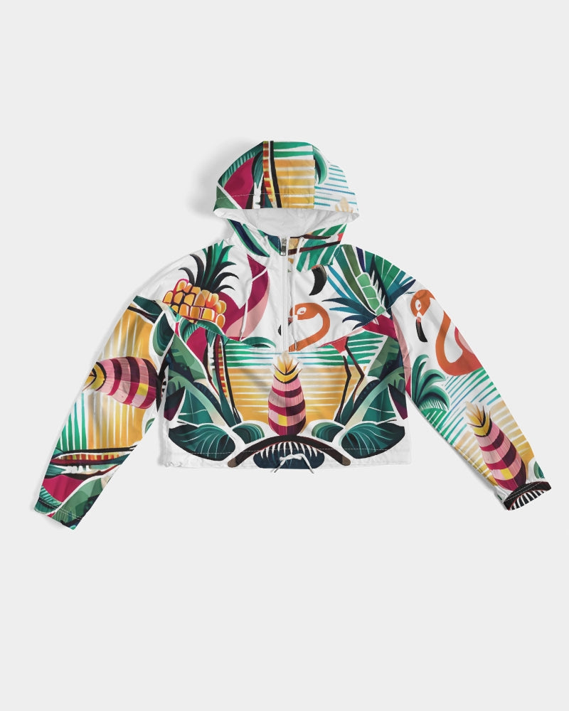 Tropical Paradise Women's Cropped Windbreaker