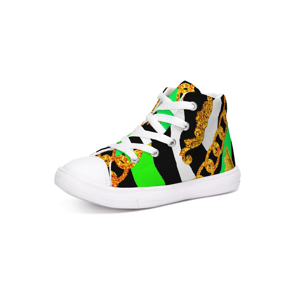 Neon Chain Dripp Kids Hightop Canvas Shoe - The Dripp VIP