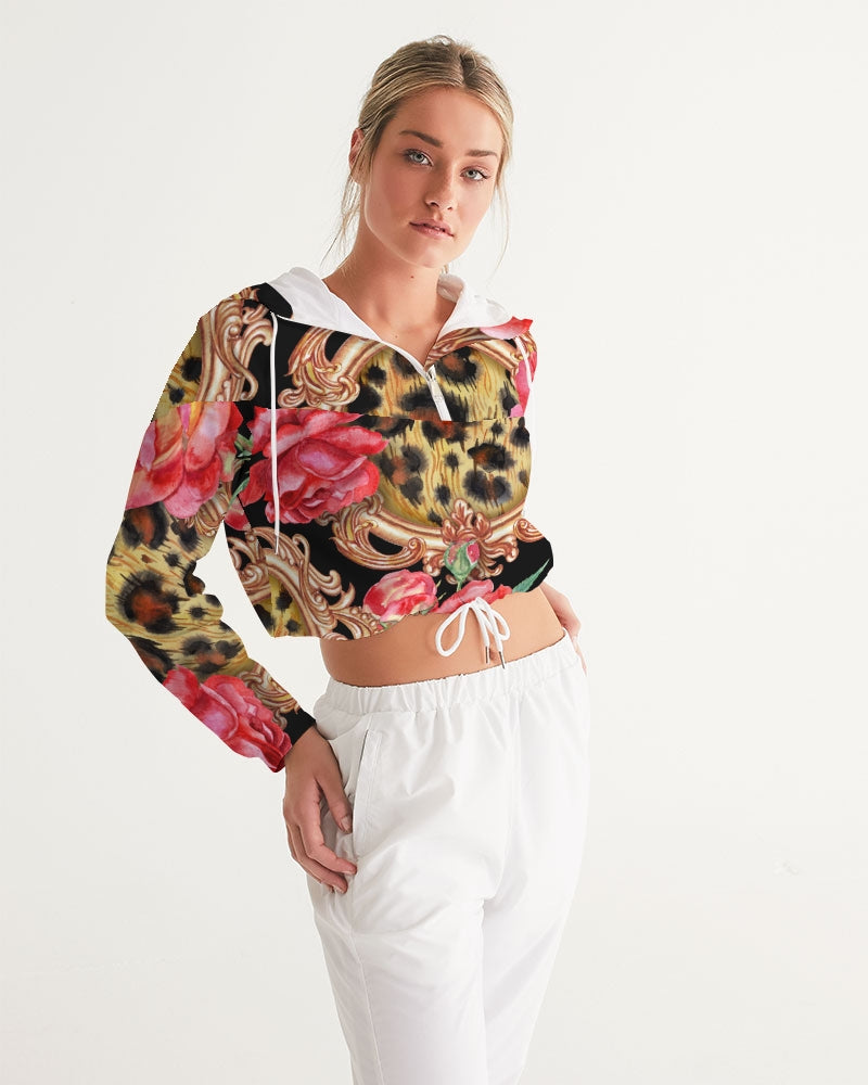 Multi Chain Print Mix Women's Cropped Windbreaker