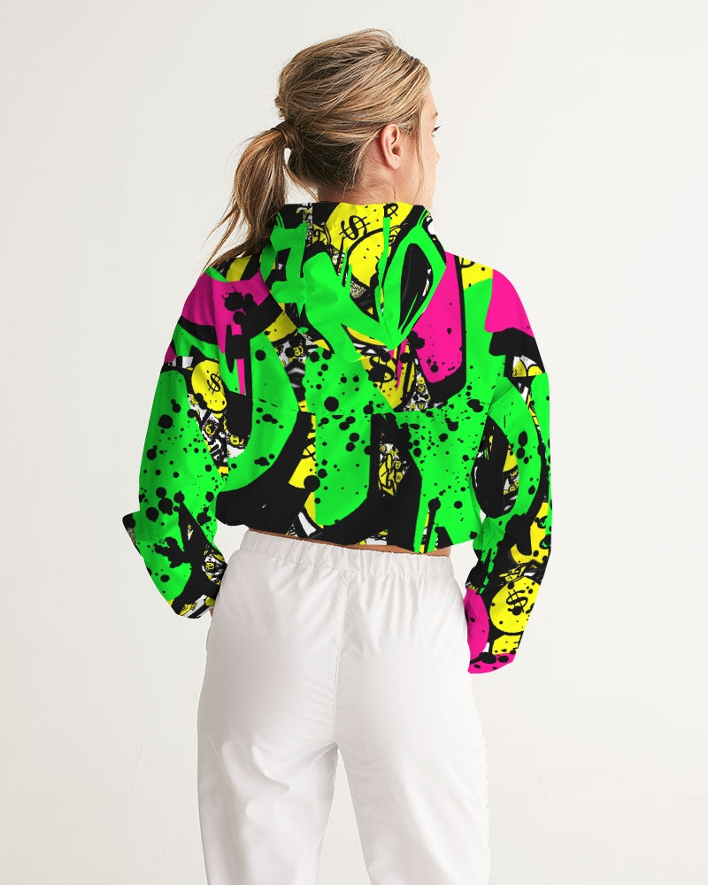 Trap Money Women's Cropped Windbreaker - The Dripp VIP