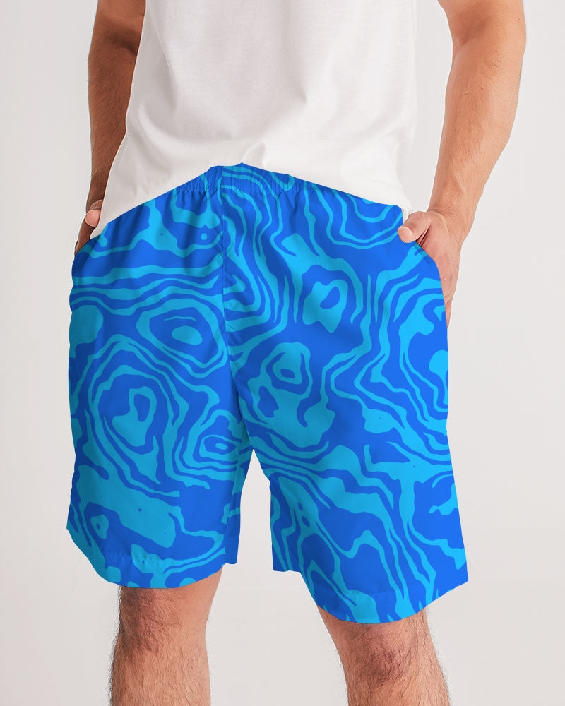 Fresh Retro Print Green Men's Jogger Shorts