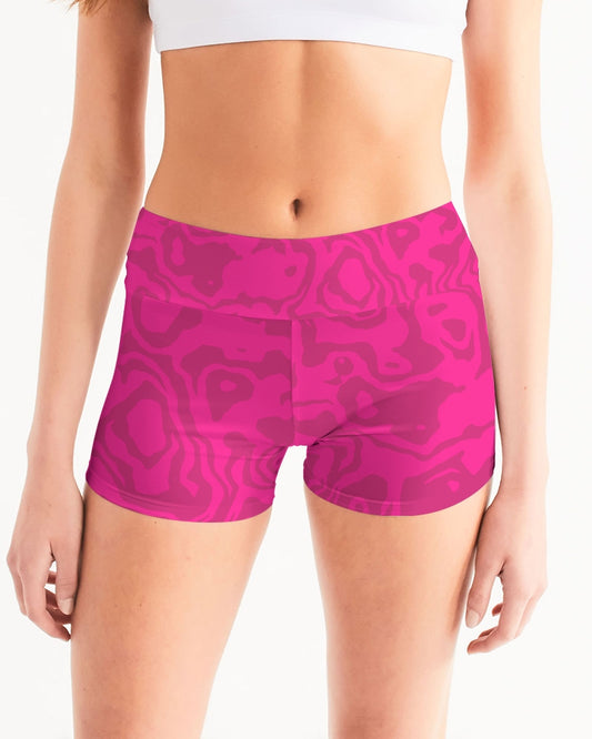 Fruit Punch Slush Women's Mid-Rise Yoga Shorts