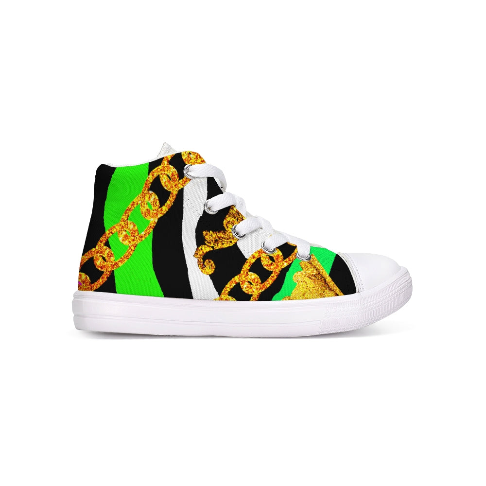 Neon Chain Dripp Kids Hightop Canvas Shoe - The Dripp VIP