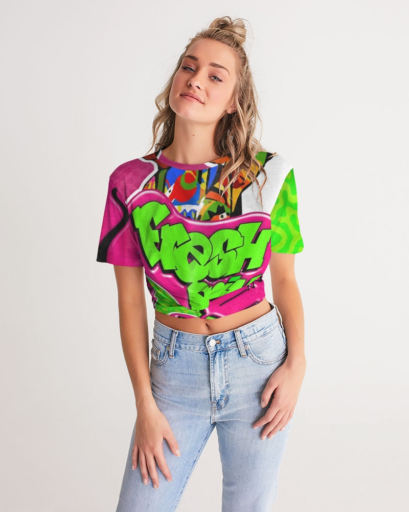 Fresh Prince Women's Twist-Front Cropped Tee