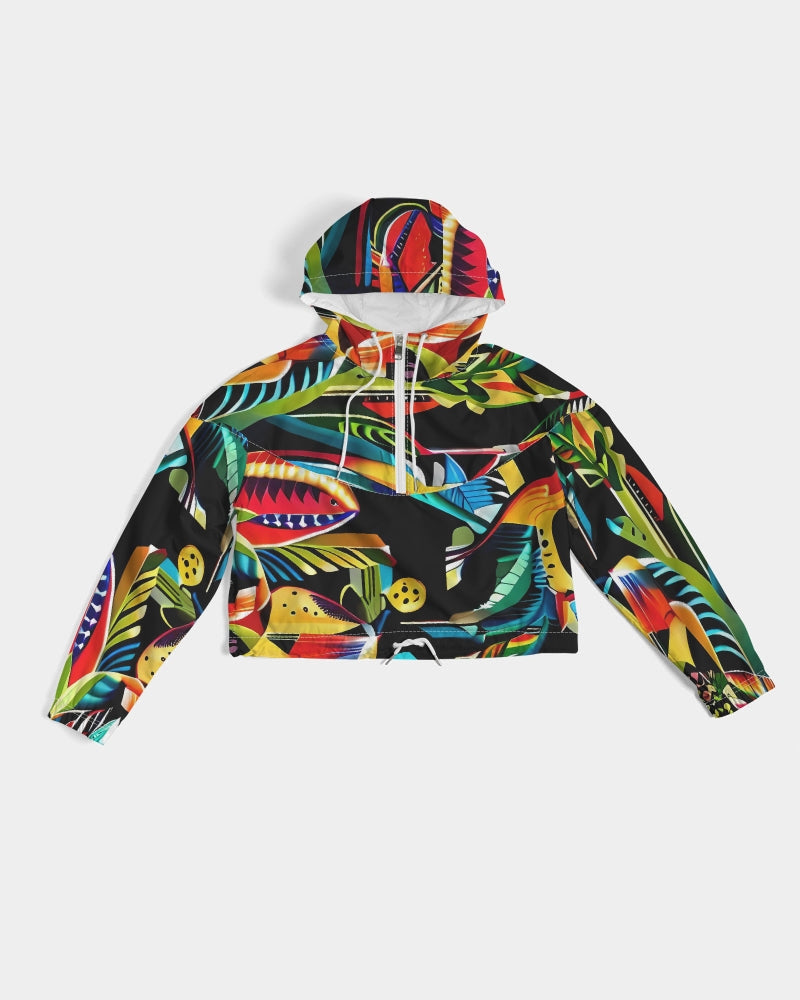 Tropical Dripp Women's Cropped Windbreaker